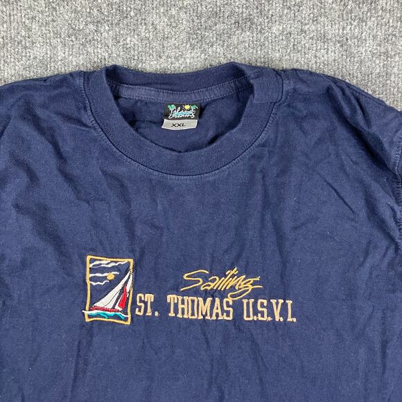Island Dreams Tank Top Mens XXL Navy St Thomas USVI Sleeveless Sailing Graphic - Picture 2 of 8